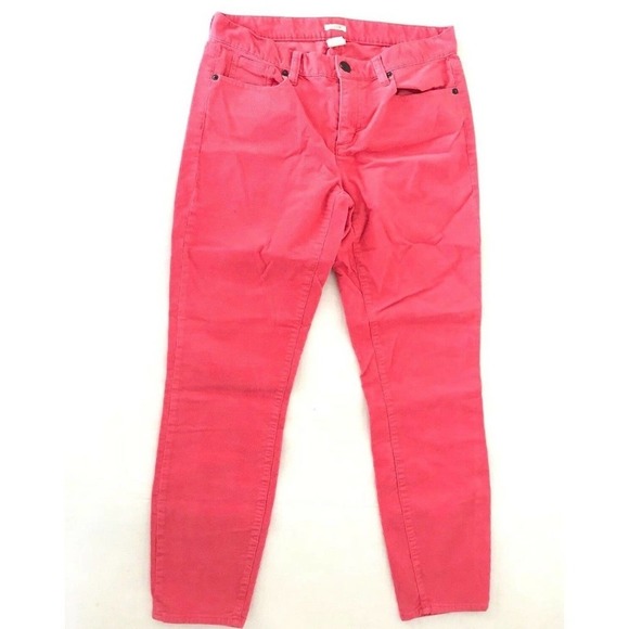 J Crew | Corduroy Toothpick Skinny Slim Leg Pants Size 29 Bottoms Pink - Picture 3 of 7